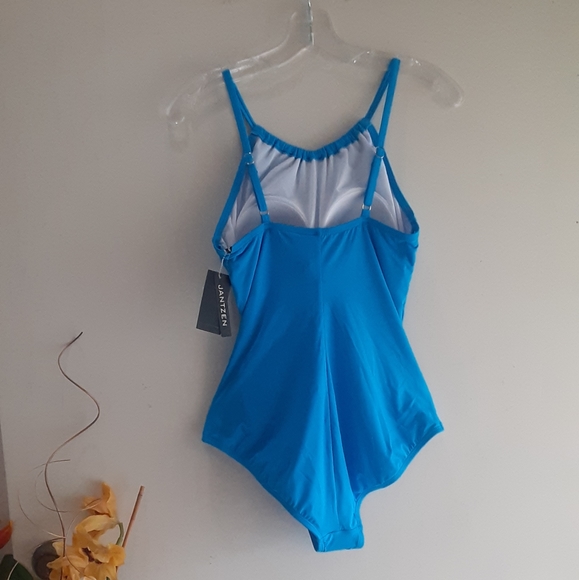 🆕️ Jantzen NWT Turquoise One Piece Swimsuit Size 10 - Picture 3 of 16